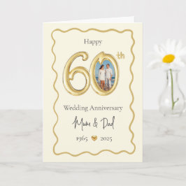 Elegante 60. Hochzeitskarte - Mama & Vater Karte
