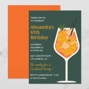 Elegante 65. Geburtstagseinladungen Cocktail Moder Einladung