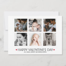 Elegante 6-Quadrat-Foto-Kollage zum Valentinstag