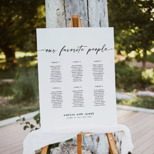 Elegante 6 Tische Favoriten Sitzkarte Poster