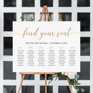 Elegante 6 Tische Finden Sie Ihren Platz Sitzplan Poster
