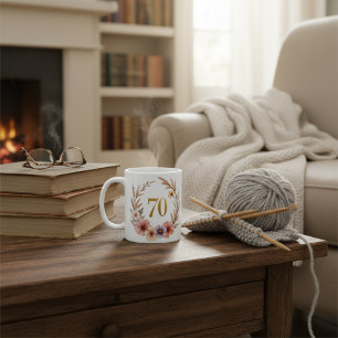 Elegante 70. Geburtstagsfeier Tasse für Oma - Boho