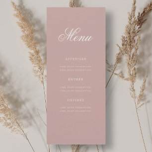 Elegante 70. Geburtstagsparty Menu Dusty Rose Einladung