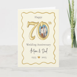 Elegante 70. Hochzeitskarte - Mama & Vater Karte
