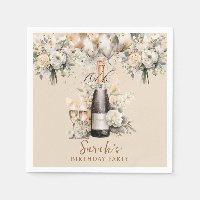 Elegante 70. Überraschung Geburtstagsparty Serviette (Vorderseite)