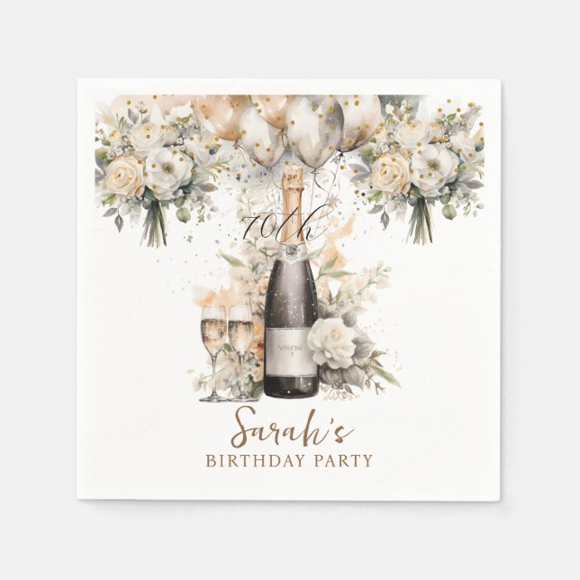 Elegante 70. Überraschung Geburtstagsparty Serviette (Vorderseite)