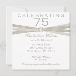 Elegante 75. Geburtstagsparty Einladungen