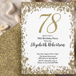 Elegante 78. Geburtstagseinladung mit goldenen Pai Einladung