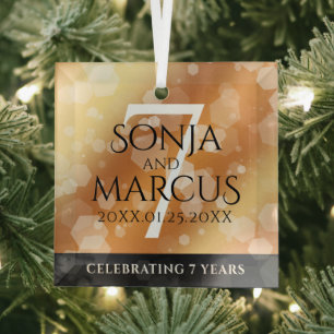 Elegante 7. Geburtstagsfeier der Kupferpresse Ornament Aus Glas