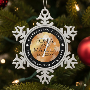 Elegante 7. Geburtstagsfeier der Kupferpresse Schneeflocken Zinn-Ornament