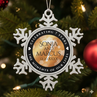 Elegante 7. Geburtstagsfeier der Kupferpresse Schneeflocken Zinn-Ornament