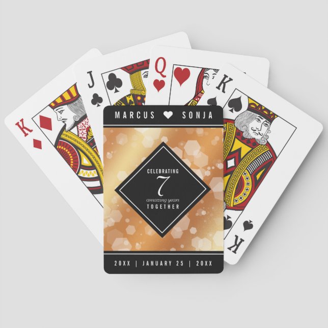 Elegante 7. Geburtstagsfeier der Kupferpresse Spielkarten (Rückseite)