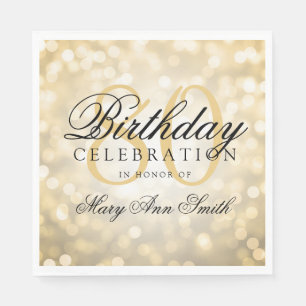 Elegante 80. Geburtstags-Party-GoldGlitzer-Lichter Serviette