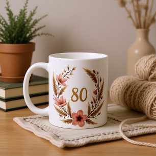 Elegante 80. Geburtstagsfeier Tasse für Oma - Boho