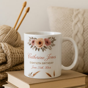 Elegante 80. Geburtstagsfeier Tasse für Oma - Boho