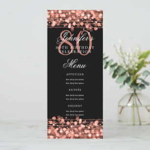 Elegante 80. Geburtstagsparty Menü Rose Gold Light Einladung