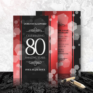 Elegante 80. Ruby Hochzeitstag Jahrestagsfeier Einladung