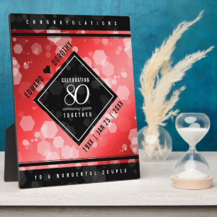 Elegante 80. Ruby Hochzeitstag Jahrestagsfeier Fotoplatte