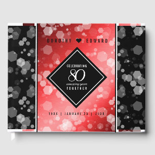 Elegante 80. Ruby Hochzeitstag Jahrestagsfeier Gästebuch