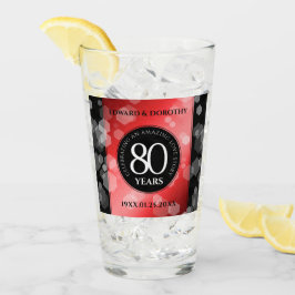 Elegante 80. Ruby Hochzeitstag Jahrestagsfeier Glas