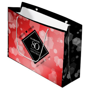 Elegante 80. Ruby Hochzeitstag Jahrestagsfeier Große Geschenktüte