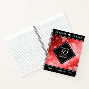 Elegante 80. Ruby Hochzeitstag Jahrestagsfeier Notizbuch