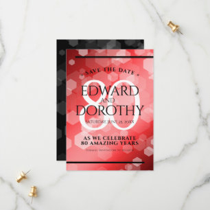 Elegante 80. Ruby Hochzeitstag Jahrestagsfeier Save The Date