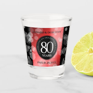Elegante 80. Ruby Hochzeitstag Jahrestagsfeier Schnapsglas