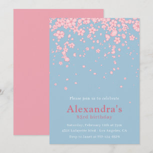 Elegante 83. Geburtstagseinladungen Floral Pink Bl Einladung