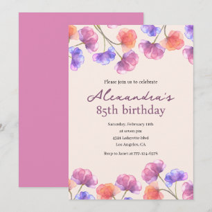 Elegante 85. Geburtstagseinladungen Boho Floral Ch Einladung