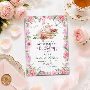 Elegante 89. Geburtstags-High-Tea-Party Einladung