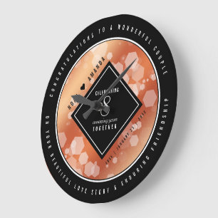 Elegante 8. Bronze Hochzeitstag Feier Große Wanduhr