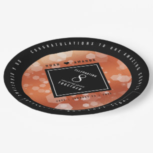 Elegante 8. Bronze Hochzeitstag Feier Pappteller