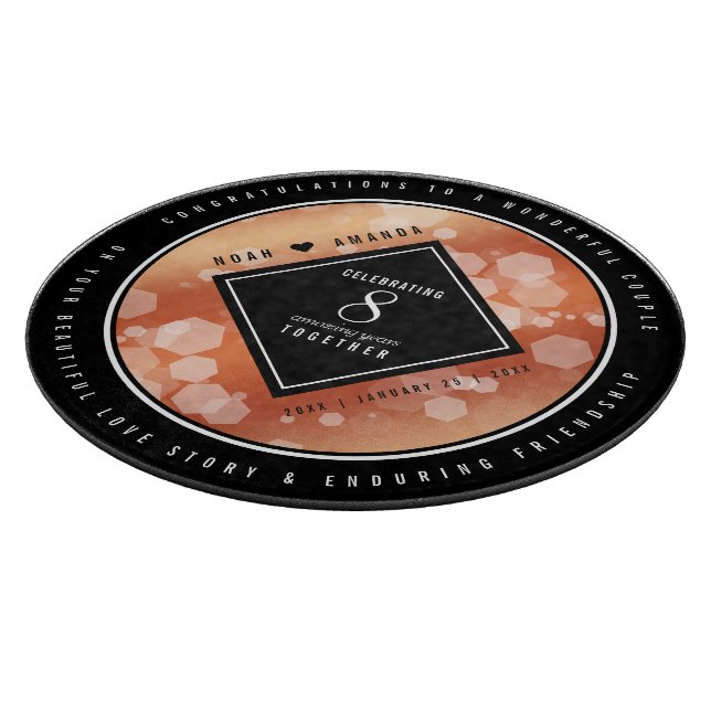 Elegante 8. Bronze Hochzeitstag Feier Schneidebrett (Ecke)