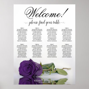 Elegante 8 Table Royal Lila Rose Seating Chart Poster
