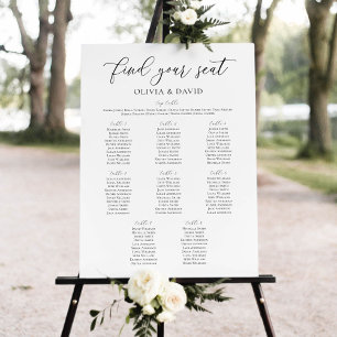 Elegante 8 Tische Finden Sie Ihren Platz Sitzplan Poster