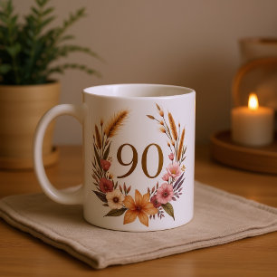 Elegante 90. Geburtstagsfeier Tasse für Oma - Boho
