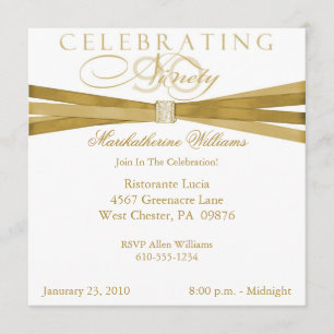 Elegante 90. Geburtstagsparty Einladungen