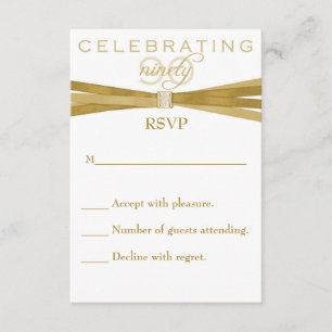 Elegante 90. Geburtstagsparty Einladungen RSVP Car