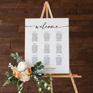 Elegante 9 Tische Begrüßungstabelle Poster