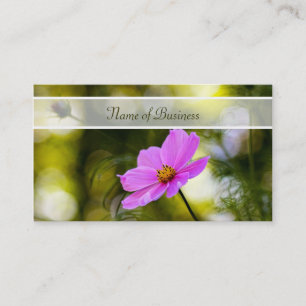 Elegante Abends-Rosa-Kosmos-Wildblume mit Namen Visitenkarte