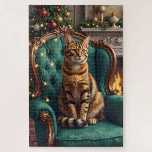 Elegante Abessinierkatze Regales Urlaubsporträt Ku Puzzle