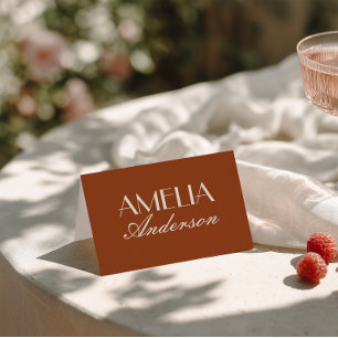 Elegante abgebrannte orange alte Geld-Hochzeitspla Tischnummer