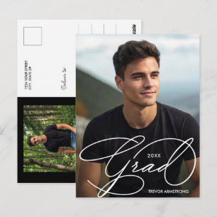 Elegante Abschluss-Skript-Foto-Abschlussfeier Postkarte