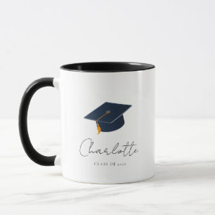 Elegante Abschlussmütze & benutzerdefinierter Name Tasse