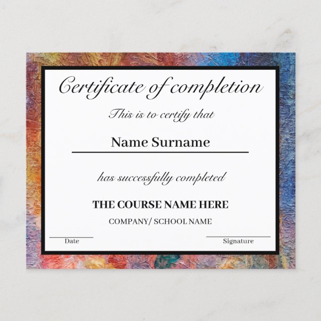 Elegante Abschlusszeugnisse (Vorderseite)