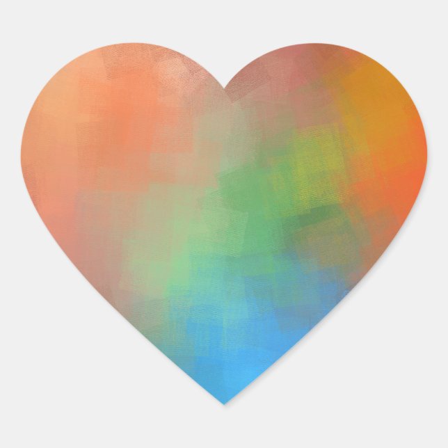Elegante Abstrakt Art Blank Moderne Vorlage Herz-Aufkleber (Vorderseite)