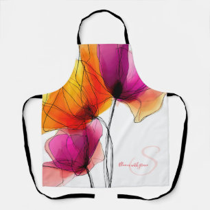 Elegante abstrakte Aquarell-Blumen-Design nach Maß Schürze