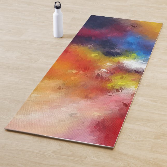 Elegante Abstrakte Art Rotes Orange Yogamatte (Beispiel)