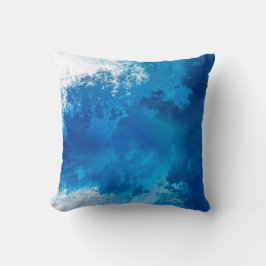 Elegante Abstrakte Blue Ocean Waves Akryllische Ku Kissen